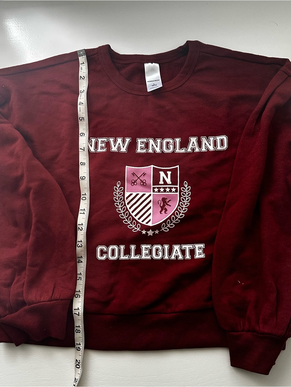 Nordstrom Kids New England Collegiate Crewneck Sweatshirt - Burgundy